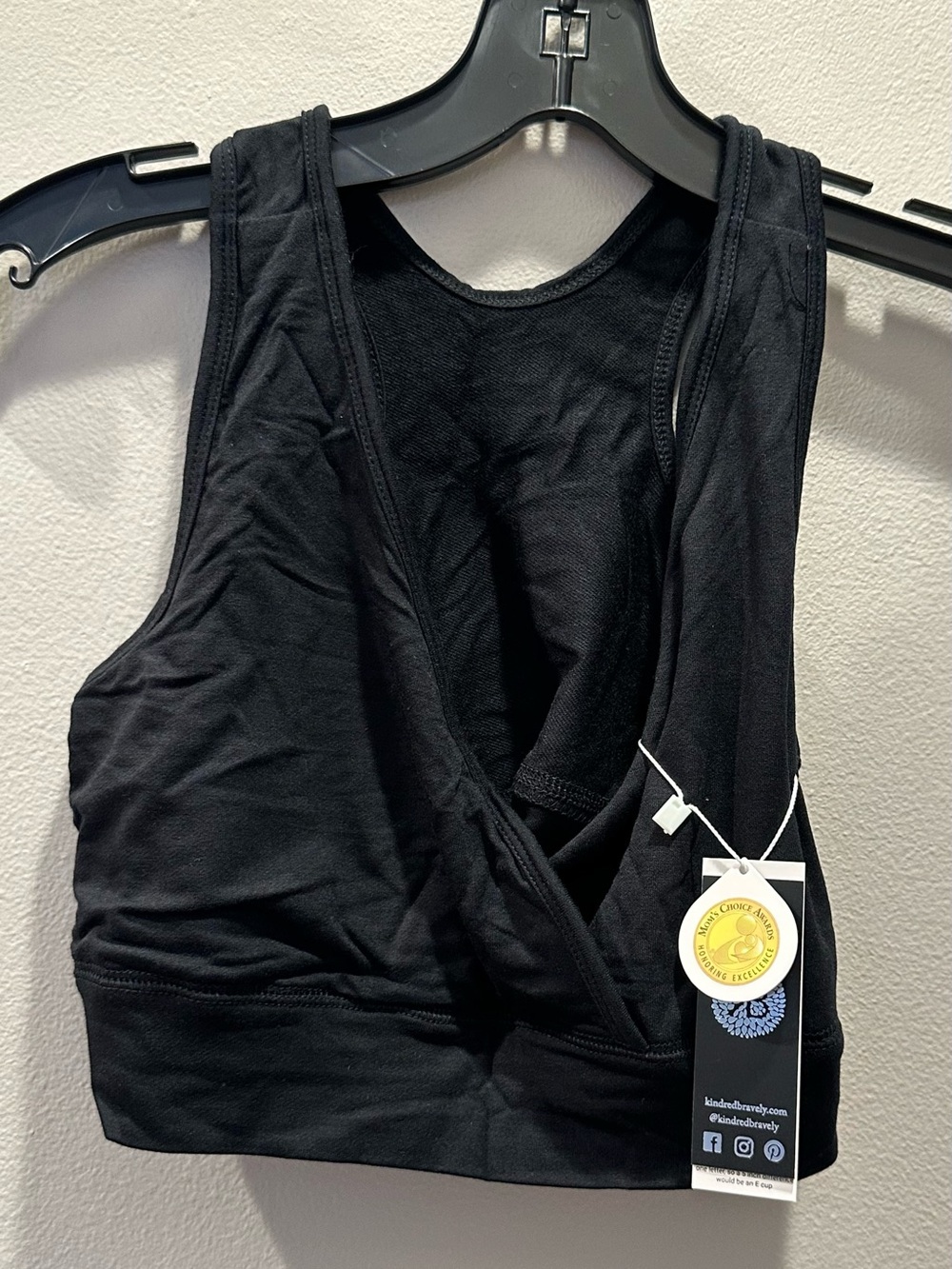 Kindred Bravely Black French Terry Nursing Bra- Large  NWT